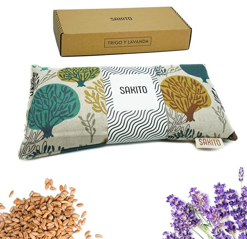 Saco Termico Microondas (25x12 cm) - Cojin Termico Natural para Dolores Menstruales - Uso Caliente o Frio - Gran Retencion de Calor - Tela de Primera Calidad - Aroma a Lavanda - Caja Incluida