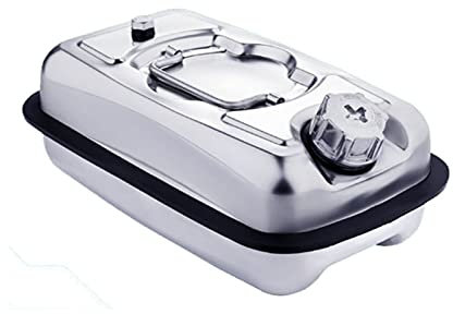 CGF- Benzinkanister 3L, 5L Metallkanister Kraftstofftank Wasserbehälter 304 Edelstahl Notfall Backup Tank mit Schlauch Tragbar für Automobile Motorrad mit UN-Zulassung