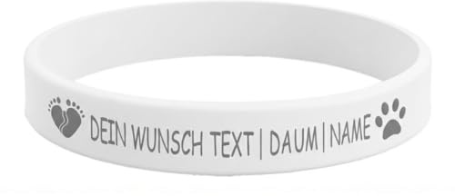 Temeite Kautschukband, 100% umweltfreundliches Silikonmaterial, Modisch und Design, Geeignet für alle Altersgruppen, Regenbogen-Silikonarmband, Personalisiertes Armband (Farbe: Weiß)