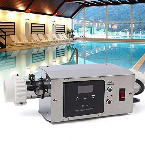 Kaibrite Pompe à chaleur pour piscine - 3 kW - En acier inoxydable - Chauffage électrique pour piscine - Thermostat 3 kW