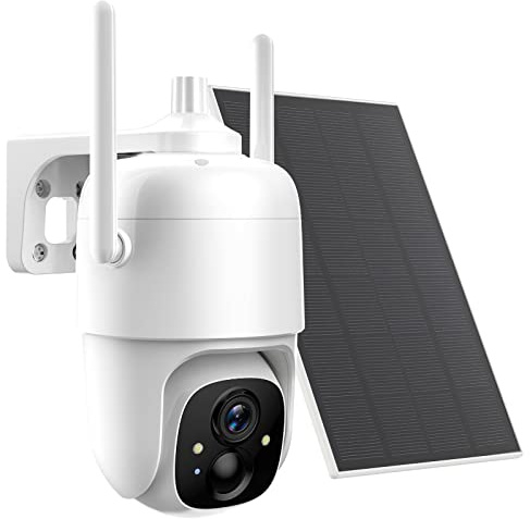 Allweviee Security Cameras Wireless Outdoor, 2K 3MP Pan Tilt 355° View IP65 Waterproof Rechargeable Battery Powered PTZ WiFi Solar Camera with PIR, Color Night Vision,2-Way Talk,Cloud/SD