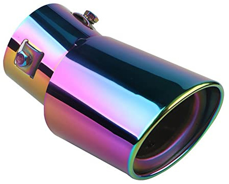 ETOPARS 62mm Tubo di Scarico Auto Universale Terminale di Scarico Tubo di Punta del Silenziatore di Scarico Acciaio Inossidabile Uscita Singola Curva Colorato