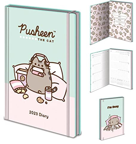 Pyramid International Pusheen SR74096 Terminplaner 2023, A5, Hardcover, Wochenansicht (I'm Busy Design), offizieller Merchandise-Artikel, mehrfarbig