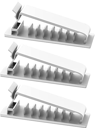 Selbstklebender Kabel-Management-Clip, Kabel-Organizer, Drahtclip, Mehrzweck-Kabel-Schreibtisch-Wandhalter, klebend, für Büro, Zuhause, Auto, Computer, TV, mehrere Kabelhalter, Draht, 3 Stück, Weiß