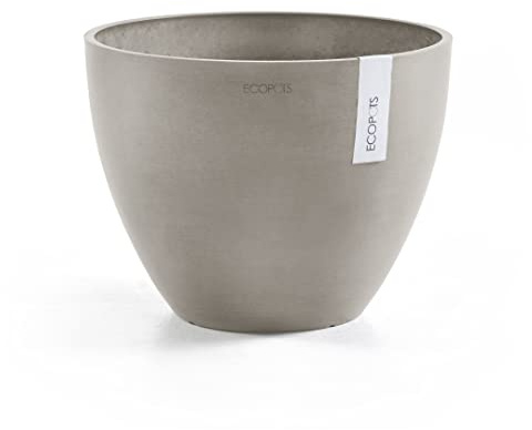 Ecopots Blumentopf Antwerp Braun Grau - Durchmesser Ø 30 cm rund groß - Pflanzentopf aus Recycling Kunststoff - Übertopf modern für Indoor und Outdoor