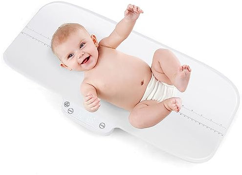 DREAMADE Babywaage Digital bis 30KG, Kinder- & Tierwaage mit LED Anzeige & 4 Gewichtseinheiten & Skala & Tarafunktion, Multifunktionale Waage für Baby & Haustier (ohne Bluetooth)