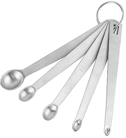 JIHUOO 2 Sets/10 Pcs Stainless Steel Measuring Spoons Set Tiny Dry Measure Spoons Liquid Teaspoon Measure Mini Tablespoons for Powders Spices