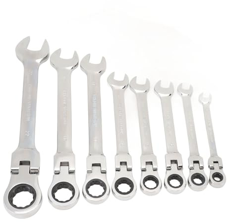 Naroote Juego de Llaves Combinadas con Trinquete, Juego de Llaves Combinadas con Trinquete Fácil de Operar, Juego de Llaves Combinadas con Trinquete Fácil de Operar, Multifuncional 1
