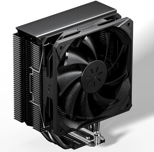 upHere gaming 4 Heatpipe Schwarzer cpu cooler,for Intel 2011/2066(X79/X99 motherboards) and cpu kühler AM5/AM4 kompatibel,Single Tower cpu kühler mix 120mm PWM Gehäuselüftern P4K