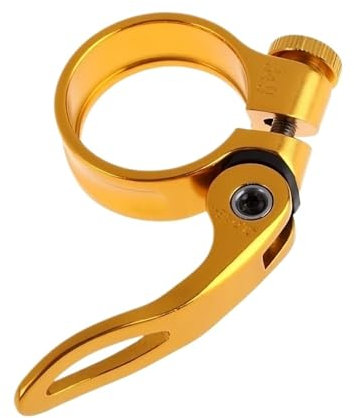 Legierung Sattelklemme,Fahrrad Sattelklemme 2 Stück Aluminiumlegierung Quick 31,8 mm Fahrrad Radfahren Sattel Sattelstütze Klemme Schnellspanner Stil(Color:Gold)