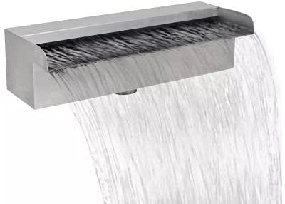XAoSCd Característica De Agua, Cascada, Estanque De Piscina, Pared De Agua Rectangular De Acero Inoxidable De 30 Cm para Estanque De Jardín, Corriente De Pared De Gaviones