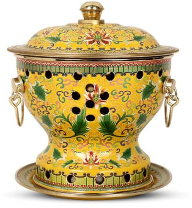 OYWEHECE Einzelne Person, Kleiner Kupfertopf, Alter Pekinger Kleiner Dicker Kuh-Hot Pot, Chinesischer Traditioneller Cloisonné-Hot Pot, Kommerzieller Alkoholanteil, Roter Kupfer-Hot Pot,P