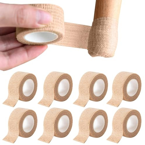 (8 Pack) Self-Adhesive Bandage Wrap- Breathable Elastic Cohesive Sports Tape for ， Sprained Wrists & Ankles, (2.5CM x 2M) - Ideal for Athletic Injuries，plaster tape，elastoplast tape，finger tape