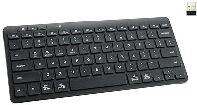 Bnnwa Tastiera Bluetooth senza fili, Bluetooth + 2.4G Dual Mode tastiera piccola portatile esterna senza fili tastiera per tablet Android telefono Windows Surface (nero)