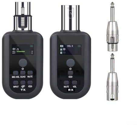 YUANGANG Micrófono inalámbrico Lavalier de 2.4 GHz, micrófono inalámbrico para eventos en vivo, adaptador XLR con distancia de funcionamiento de 160 pies para escenario de fiesta de karaoke (un