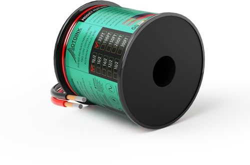 AOTOINK 10 Metros Calibre 10 2 Cordones Aluminio Revestido de Cobre Alambres Eléctricos Cable de Extensión 10/2 CCA 10 AWG para Tiras LED, Luces, Lámparas, Automóviles, Barcos, Altavoces, Audio