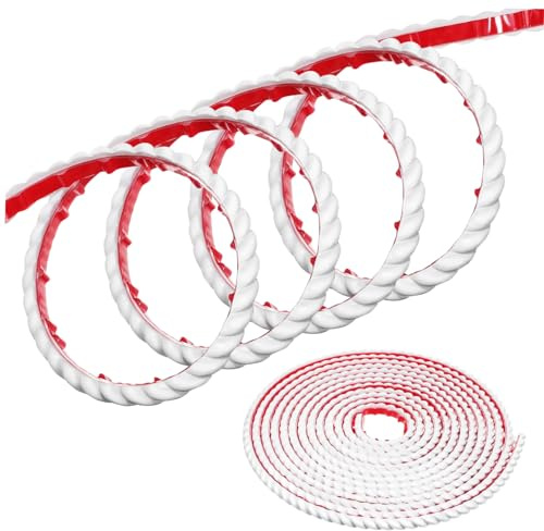 Hemobllo Bordure De Papier Peint Flexible, Moulure D'angle Auto-adhésive En Pvc Blanc, Garniture Murale Décorative 5m Pour Meubles, Angles Et Plinthes, Installation Facile Et Nettoyage Simple