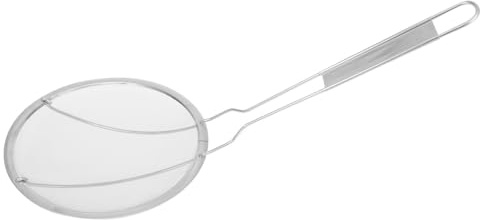 Mestolo Forato in Acciaio Inox 22cm per Cucina | Rete Fine Argento, Manico, Lavabile in Lavastoviglie, per Cottura e Scolatura