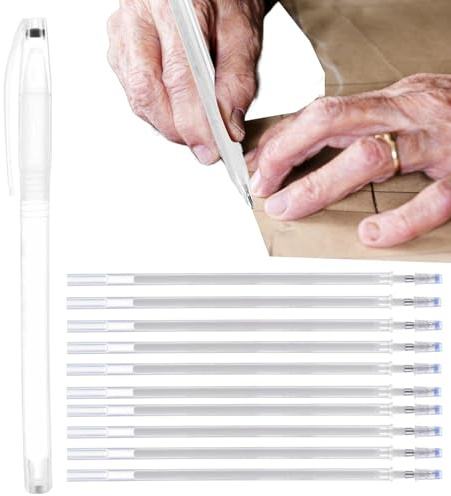 Generisch Heat Erasable Pens - Disappearance Ink, Refillable Fabric Markers with 10 Refills, Fabric Marker Pens | Trick Marker for Quilt Tailoring Fabrics Tailoring Chalk