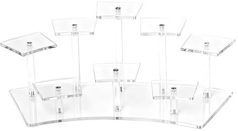 Bofanze Transparent Acryl Riser Regal acryl Display Ständer Gestuftes Riser | Parfümregal Mehrschichtiger Transparente Multi-Layer Display Riser Stand Acryl für Actionfiguren kleiner Schmuck Mini-Parfüm