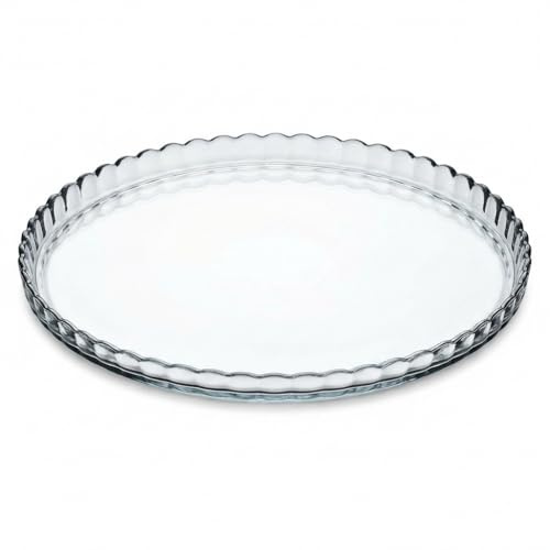 Der-Porzellan-Laden Tortenplatte aus Glas rund Ø 32 cm Kristallglas Tortenplatte ohne Fuß spülmaschinengeeignete Kuchenplatte Glas rund