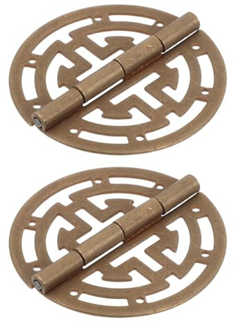 Anneome Cerniere per Portagioie in Ottone Anticato 2 Pezzi, Mini Cerniere Decorative per Scatole di Legno, Ferramenta Vintage per Mobili Antichi e Espositori Artigianali