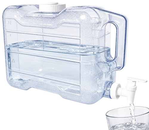 Dispensador de Agua Fria para Nevera, Dispensador de Bebidas de plástico, Ergonómico con asa, Plástico PETG Libre de Fugas, Libre BPA, Dimensiones 29 cm Largo x 20cm Alto x 12 cm Ancho, 5.7 litros