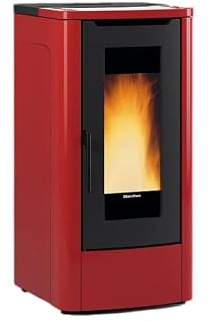 La Nordica - Estufa de pellets Extraflame Teorema AD Burdeos, 12 kW, ventilada, revestimiento de acero y tapa de mayólica, clase energética A+, 5 estrellas ambientales