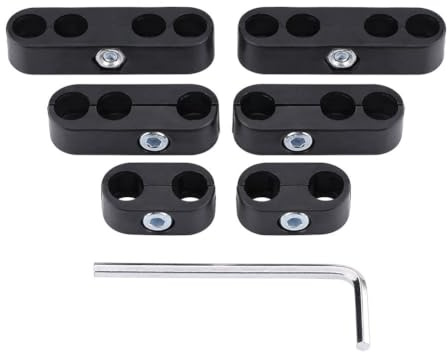 Keenso Auto Zündkabel Separatoren, 7mm / 8mm Zündkabel Separatoren Halter Zündkerzenkabel Separatoren Teiler mit 4 Loch, 3 Loch und 2 Loch und Hardware (Schwarz)