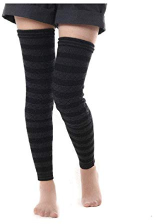 Faxianther Women Long Cycling Leg Warmer Winter Stretchy Warm Knee Braces Leg Sleeves Support Protector Over-Knee Socks Legging for Snow Skiing Dance Yoga Camping Arthritis
