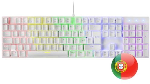 Mars Gaming MK422 Mechanical Keyboard, Anti-Dust Red, FRGB, White, Portuguese