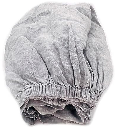 JOWOLLINA Spannbettlaken aus 100% Leinen Stonewashed (140 x 200+25 cm, Melange Grau)