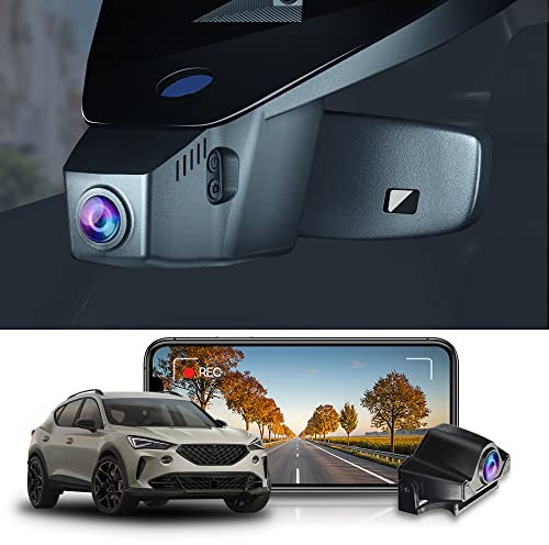 Fitcamx 4K Dual Dashcam Kompatibel mit Cupra Formentor 2021-2025, Dashcam Auto Vorne Hinten passend für VW Golf Mk8 GTE GTD GTI R, UHD 2160P + 1080P WiFi, Parkmodus, G-Sensor, Nachtsicht, 128-GB-Karte