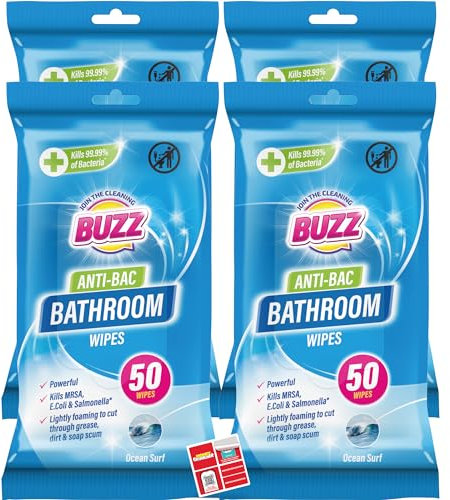 abm Buzz Anti-Bac Bathroom Wipes Ocean Surf 250PK