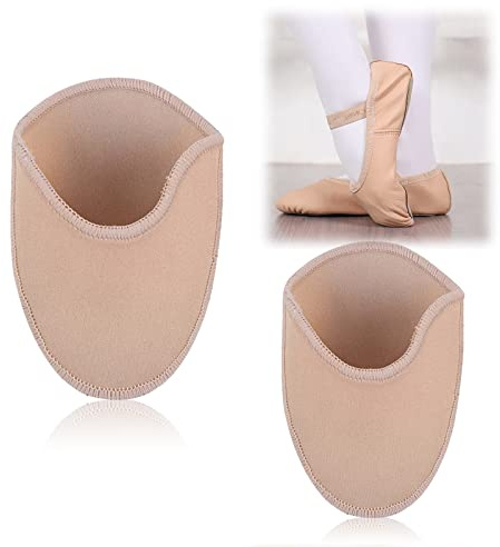 XZEIT Balletttanz Spitzenschuh Sockenpolster, Zehenbeutelpolster, gestrickte Stoff Zehenkappenabdeckung, rutschfeste Halbsocken, Ballet Schuhpolster Gelschoner Zehenkappen in Spitzenschuhen(Lang)