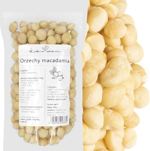Noci Di Macadamia Intere Naturali 250g - Ricche Di Grassi Buoni E Fibre, Ideali Per Snack Sani, Ricette Low Carb, Pasticceria E Mix Croccanti – KUCHNIA ZDROWIA