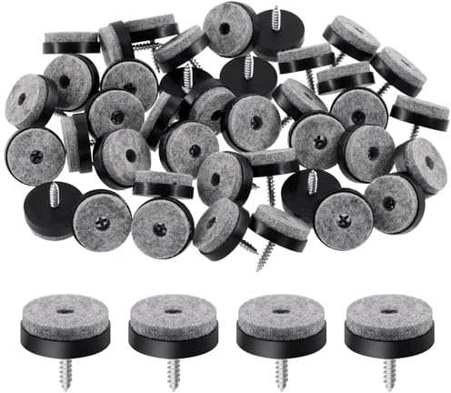Mardatt 40Pcs Screw on Felt Chair Pads, Non Slip Felt Furniture Pads with Screw Felt Pads for Furniture Floor Chair Leg Protectors Furniture Sliders for Hardwood Tile Floors - 24mm/ 0.94