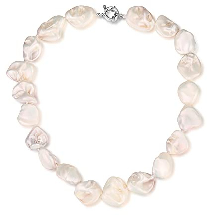 FULU AUTUMN Boho Perlenkette Damen Silber Statement Kette Mehrreihige Modeschmuck Geburtstagsgeschenk für Frauen