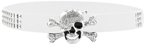 Punk Rock Nietengürtel, Punk Gürtel Nietengürtel Damen Und Herren Doppelloch Gürtel, Totenkopfgürtel Goth Gürtel, Leder Nietengürtel Punk Rock Metall Nietengürtel, Verstellbarer Punk-Taillengürtel