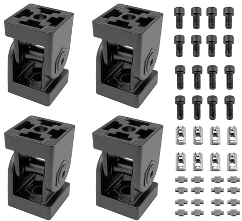KLAK 30 - Gelenkverbinder Gelenk Winkelverbinder Nut 8 für Aluprofil 30-er schwarz - 4 Stück