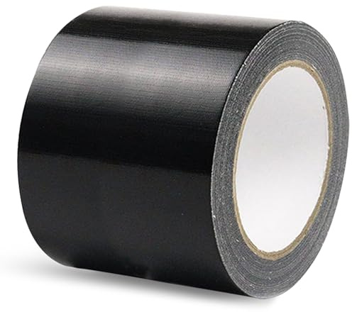KITHIOM Black Duct Tape - 75mm x 50m (Pack of 1) Gaffer Tape, Strong Adhesive Heavy Duty Waterproofs Cloth Tape for Repairing, Sealing, Indoor/Outdoor, Strapping, DIY Work, Bundling