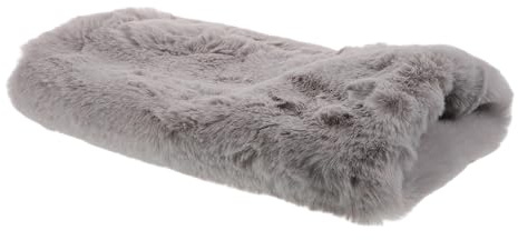 Mikinona Manicotto Scaldamani Invernale Grigio Pelliccia Lunga, Cuscino Riscaldante Portatile per Donna, Copertura Completa Contro Freddo per Ufficio, Scuola e Attività All’aperto