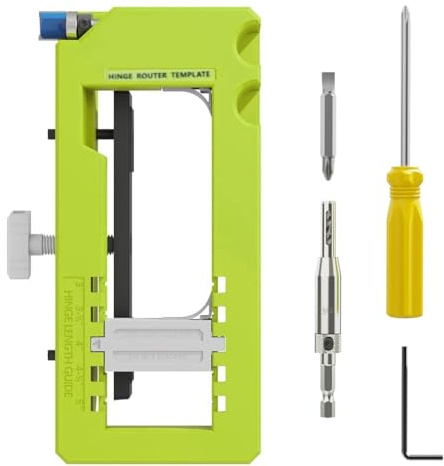 Tsudoku Door Hinge Jig,Door Hinge Router Jig, Door Hinge Installation Kit Fit 3 Inchto 5 Inch Length and 1/4 Inch or 5/8 Inch