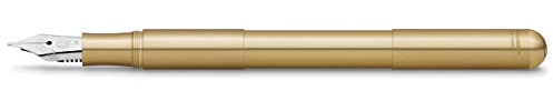Kaweco SUPRA Füllhalter Messing I Exklusiver Füllfederhalter für Tintenpatronen mit hochwertiger Stahlfeder inkl. Retro Metallbox I Füller 95-165 mm I Federbreite: M (Medium)