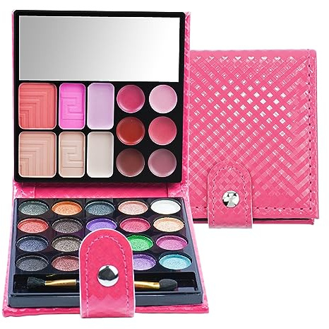 PhantomSky 32 Colores Sombra De Ojos Paleta de Maquillaje Cosmética con Corrector y Rubor y Brillo de labios #1 - Perfecto para Uso Profesional y Diario