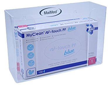 Handschuh-Spender-Set, 10x 100St Nitrilhandschuhe ni-touch blue Einmalhandschuhe Gr.S + Handschuhspender 1-fach