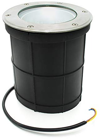 Faretto a Pavimento da Esterno Sostituibile 10W E27 Faretto da Incasso Giardino IP65 Impermeabile Esterno Lampada da Terra per Giardino Sentieri Calpestabile, Acciaio inossidabile, luce bianca 6500K