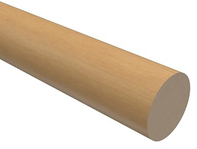 INTERDECO Gardinenstangen-Holzstange 28 mm aus Holz, Buche, lackierter Holzstab, Zubehör für Vorhangstangen und Stilgarnituren, Typ 1128906, 220 cm