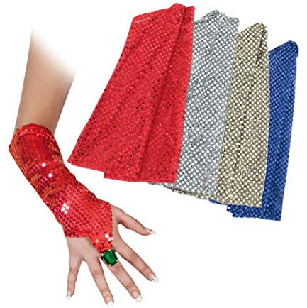 Pailletten-Handschuhe, sortierte Farben, Fasching, Karneval, Mottoparty (Gold)