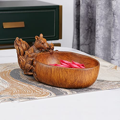 YXCKG Vaciabolsillos Recibidor Bandeja Decorativa Centro De Mesa Cuenco Decorativo para Llaves Bandejas De Llaves para La Decoración del Hogar Grandes Regalos para Amigos (Color : Brown)